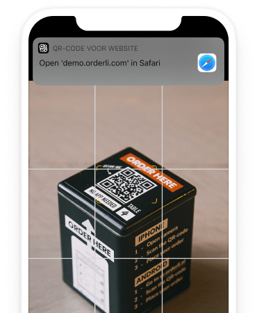 iPhone showing a QR code being scanned